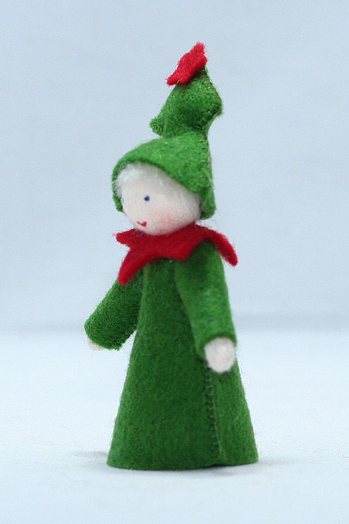 Christmas Tree Prince Felted Waldorf Doll - Four Skin Colors