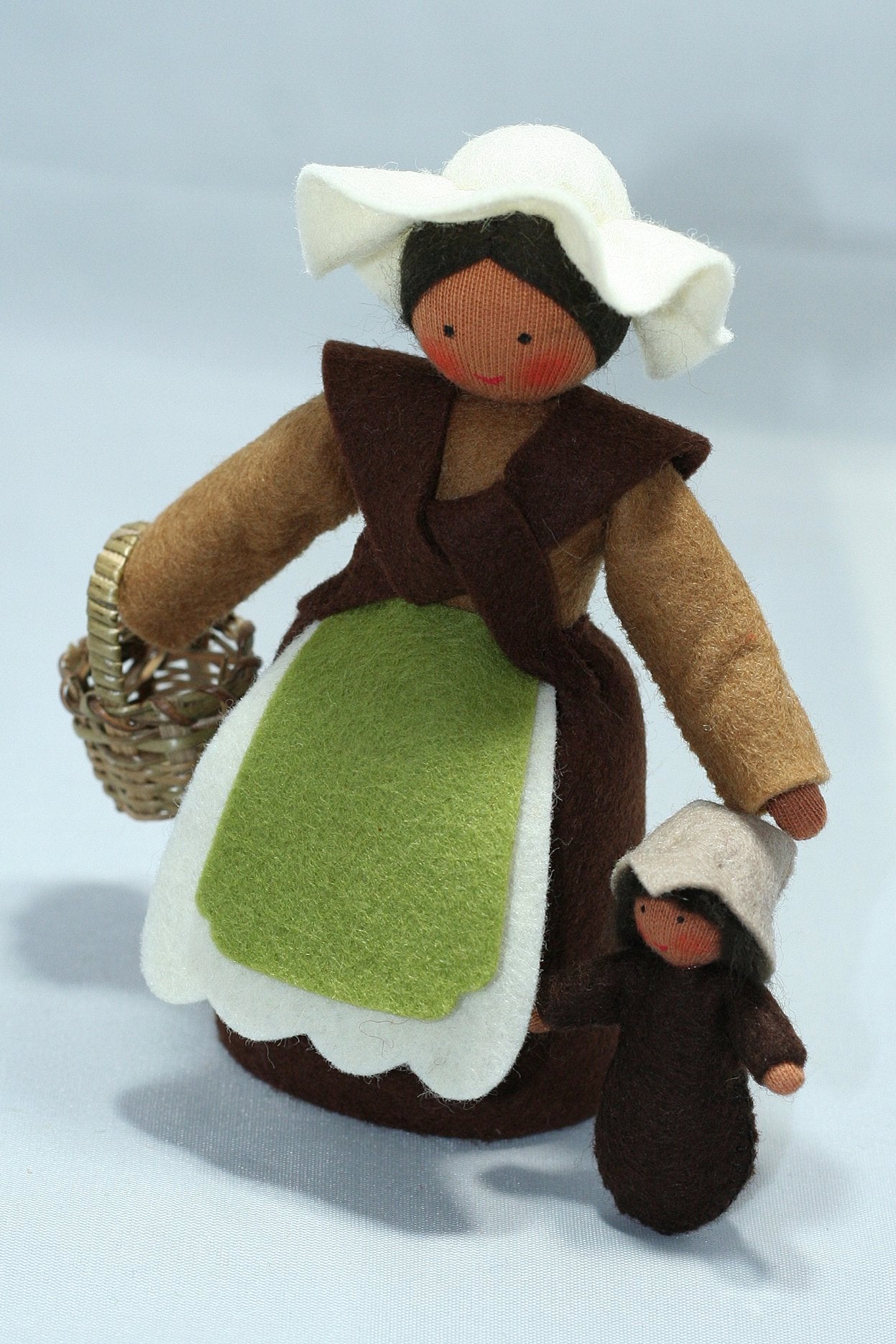 Mother Earth with Baby Seed Felted Waldorf Doll