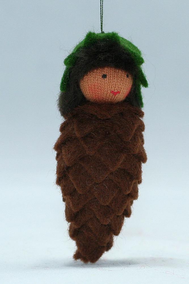 Pine Cone Baby Felted Waldorf Doll - Two Skin Tones