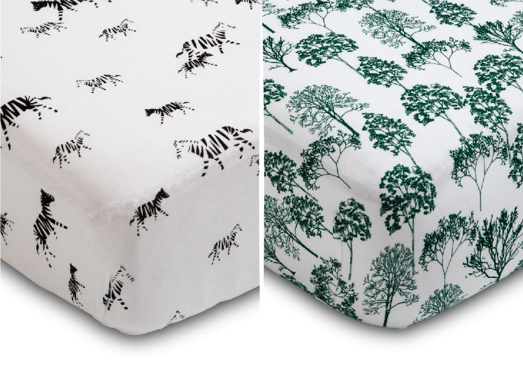Modern Safari Fitted Crib Sheets - 2 Pack