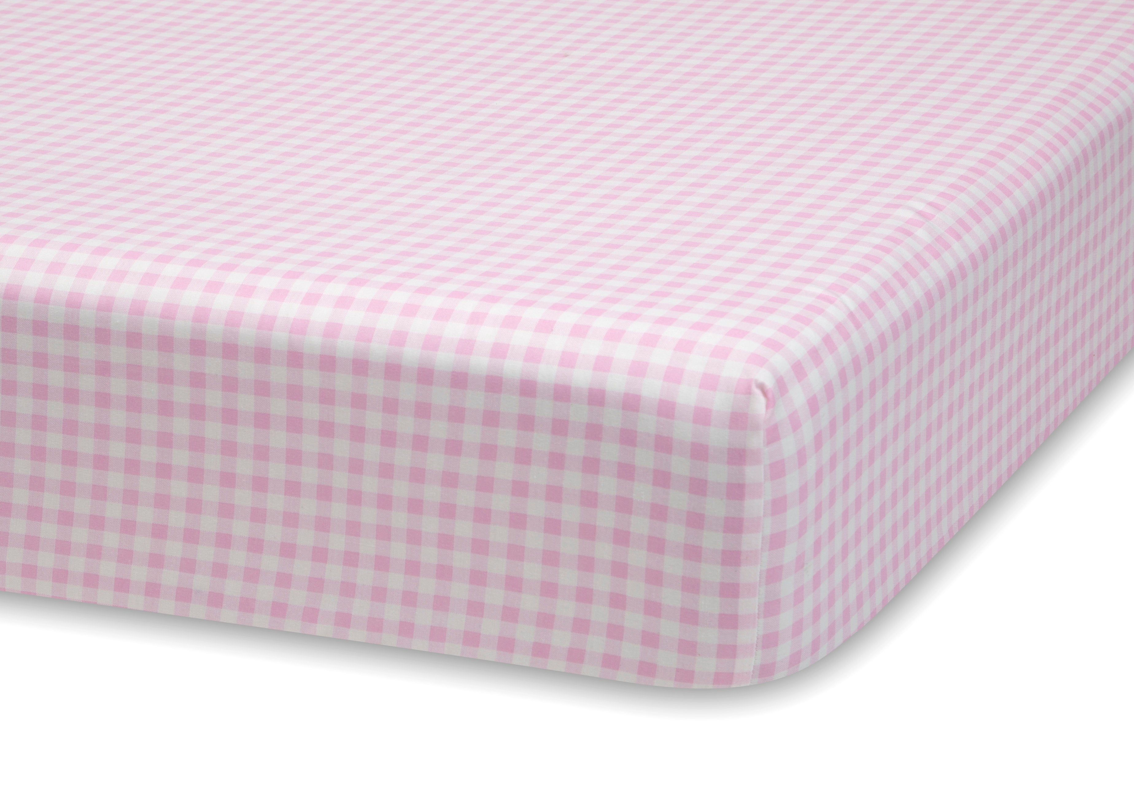 Pink Gingham 3-Piece Twin Sheet Set