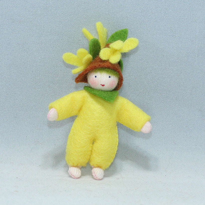 Forsythia Baby Felted Waldorf Doll - two colors