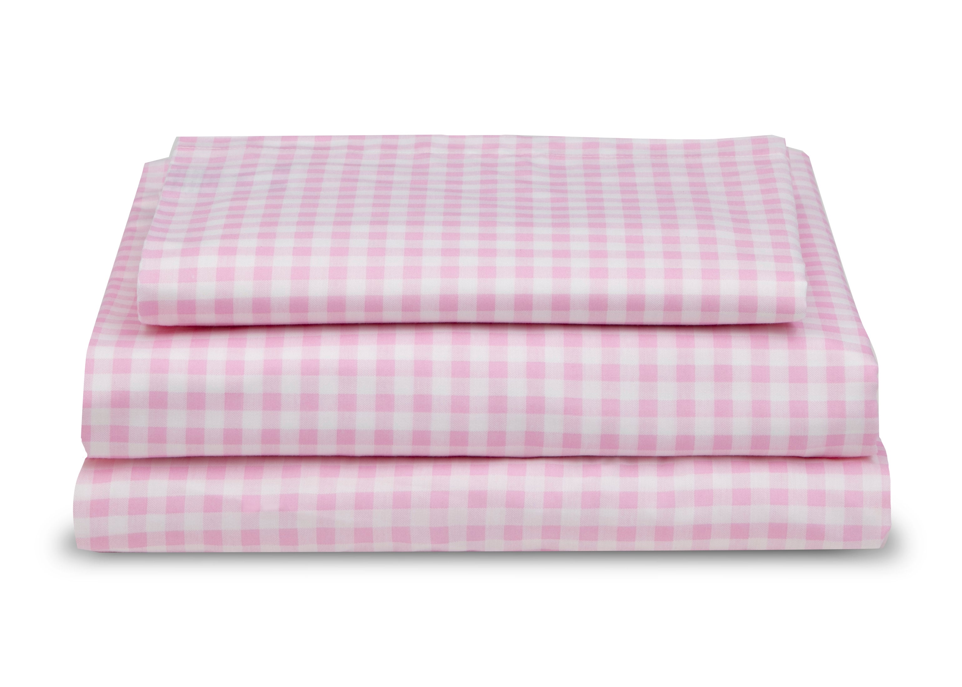 Pink Gingham 3-Piece Twin Sheet Set